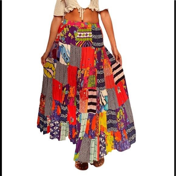 CL/GR 11.   222347.  Patchwork Skirt by Sacred Threads - Picture 2 of 6